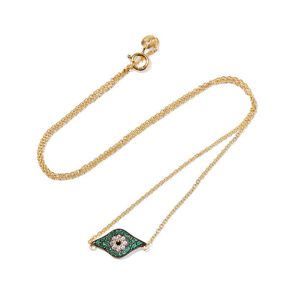 Ileana Makri Kitten Eye Necklace - Green