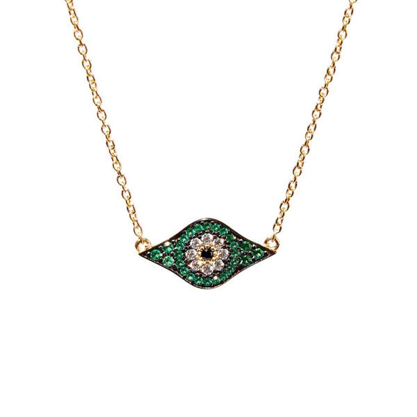 ileana makri Kitten Eye Necklace - Green