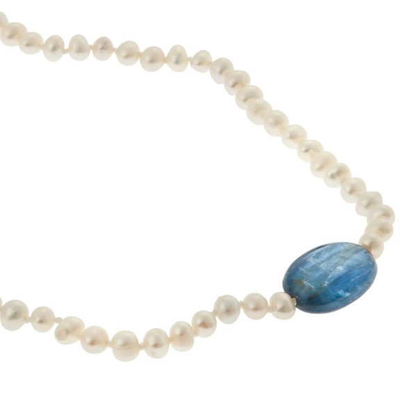 Ileana Makri Kyanite Pearl Necklace (45cm)