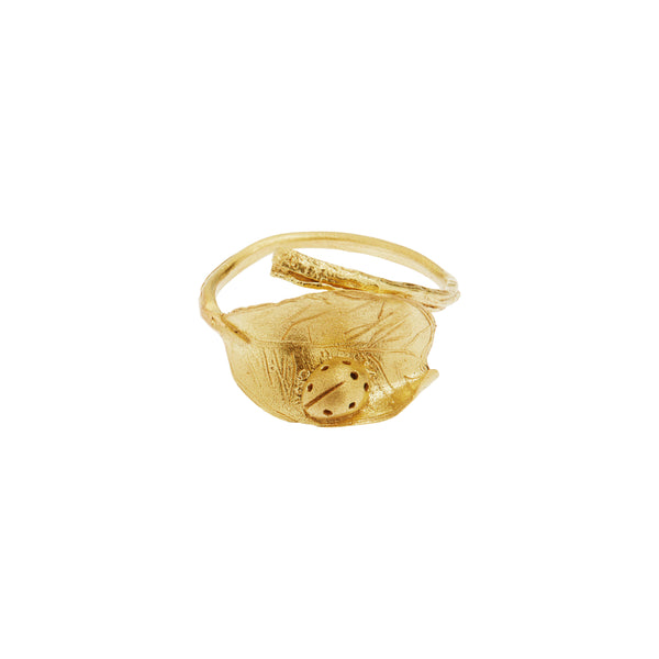 Ileana Makri Ladybird On Leaf Ring