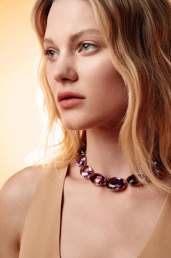 Ileana Makri Large Crown Purple Amethyst Necklace