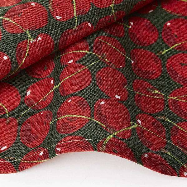 Ileana Makri Large Napkins Cherries Verde (Set Of 6)