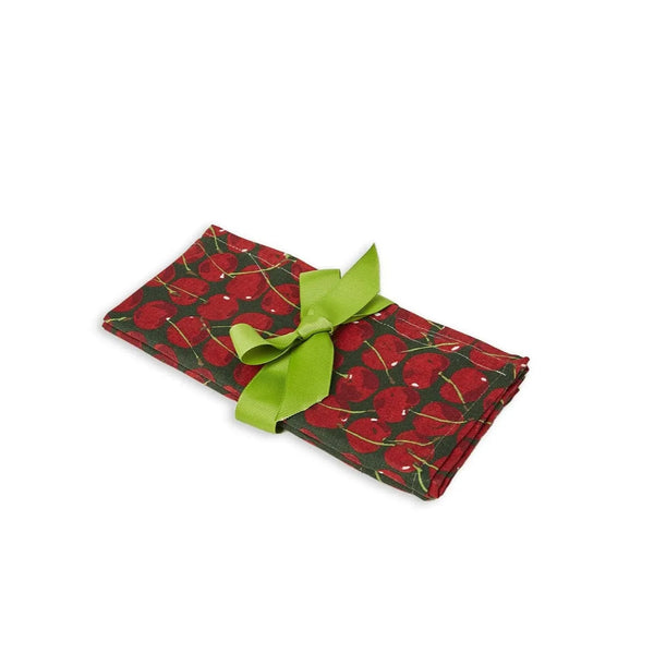 ileana makri Large Napkins Cherries Verde (Set of 6)
