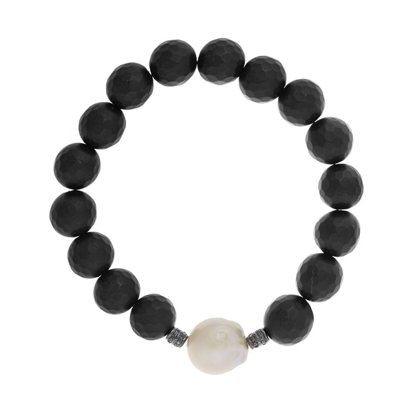 ileana makri Large Onyx & White Pearl Bracelet 28