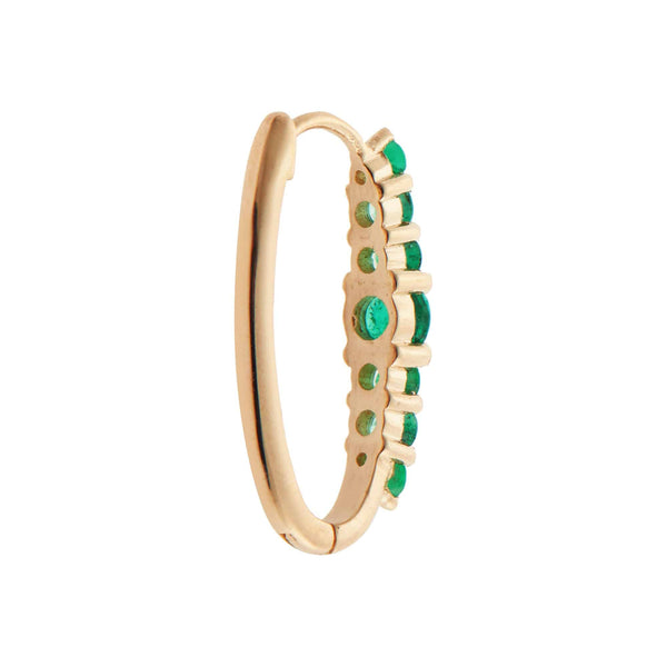 Ileana Makri Large Oval Hoops 7 Emerald Rivulet