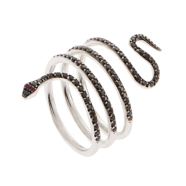 Ileana Makri Large Single Python Ring W-Bd-Ru