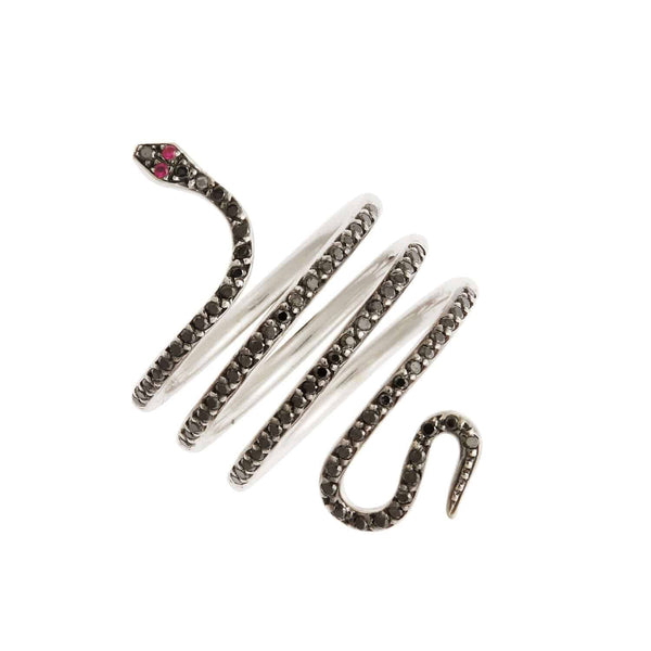 ileana makri Large Single Python Ring W-Bd-Ru