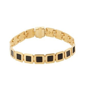 ileana makri Large Tile Bracelet Black Enamel