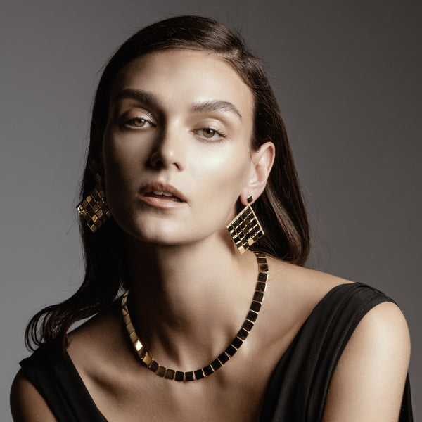 Ileana Makri Large Tile Curtain Earrings Y-D