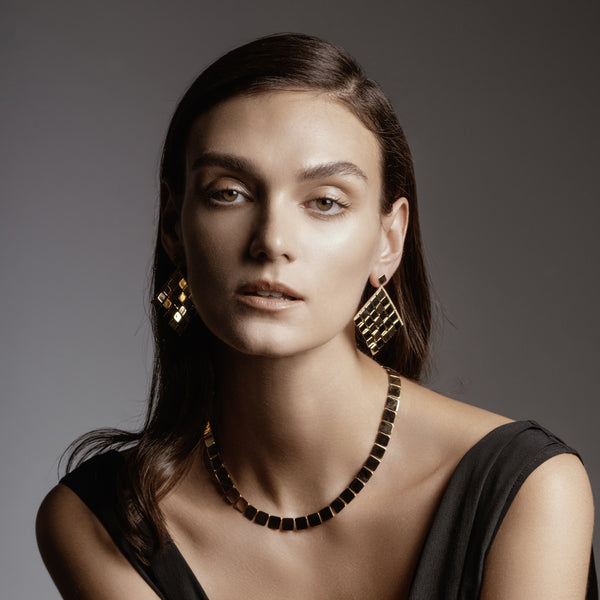 Ileana Makri Large Tile Curtain Earrings Y-D