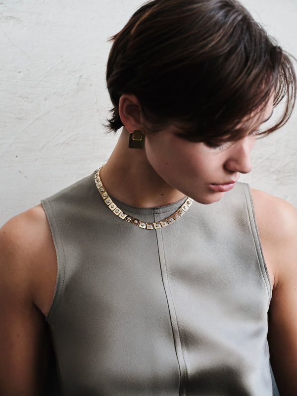 Ileana Makri Large Tile Diamond Necklace