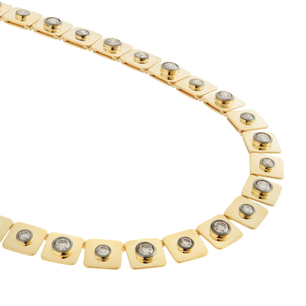 Ileana Makri Large Tile Diamond Necklace
