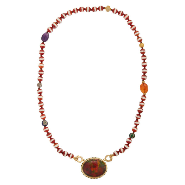 Ileana Makri Lava Brown Agate Beaded Necklace