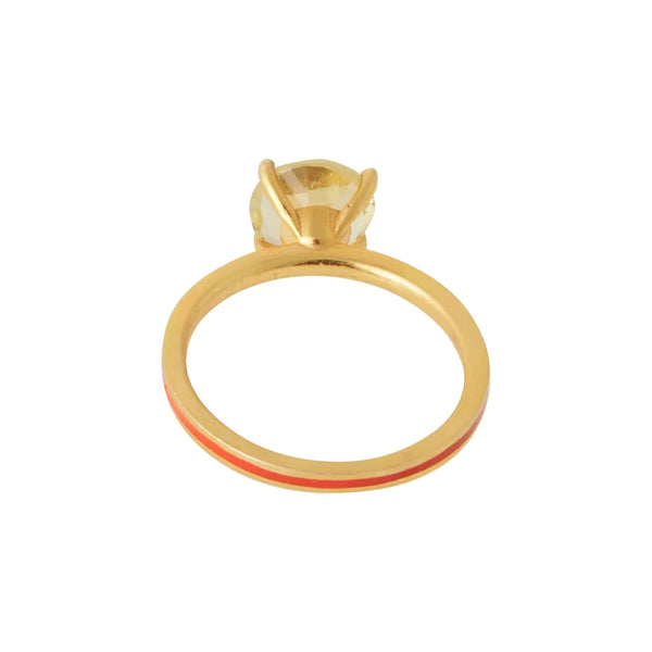 Ileana Makri Lemon Topaz Enamel Slim Band