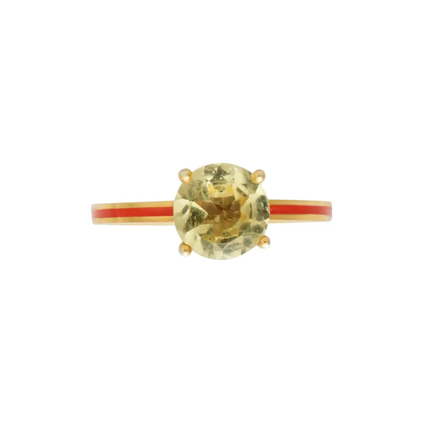 Ileana Makri Lemon Topaz Enamel Slim Band