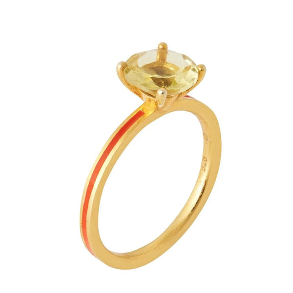 ileana makri Lemon Topaz Enamel Slim Band