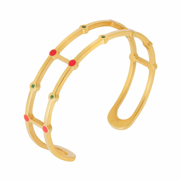 Ileana Makri Line Cuff Pink Enamel