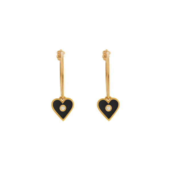 ileana makri Little Love Black Enamel Hoops
