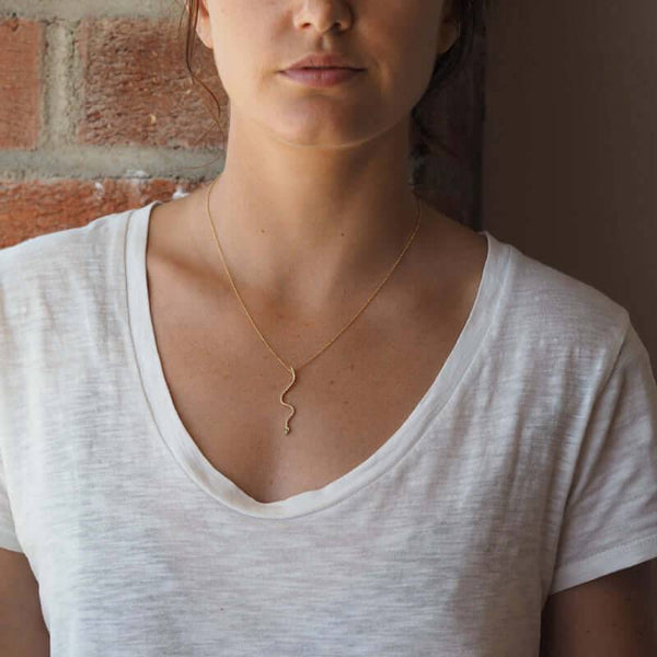 Ileana Makri Lucky Snake Pendant W-D-Ts