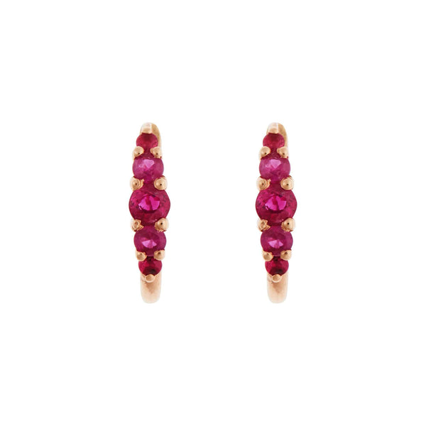ileana makri Medium Oval Hoops 5 Ruby Rivulet