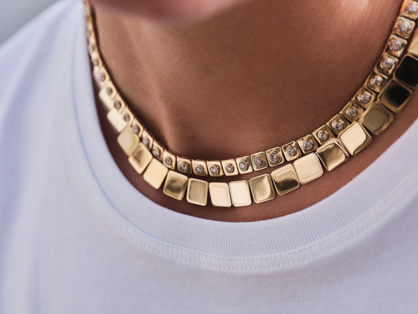 Ileana Makri Medium Tile Diamond Necklace