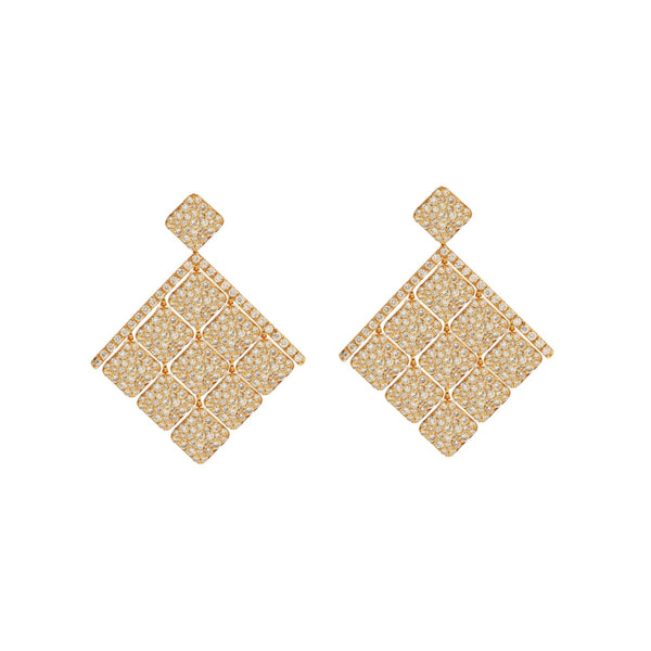 ileana makri Medium Tile Pavé Curtain Earrings Y-D