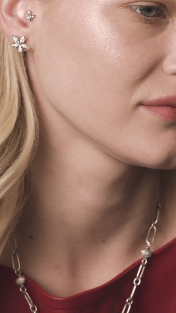 Ileana Makri Mini Blossom Studs Pavé W-D