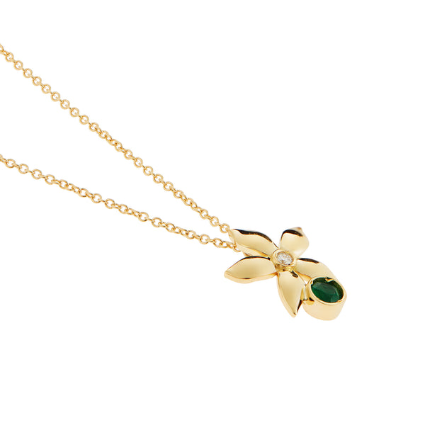 Ileana Makri Mini Emerald Bloom Necklace