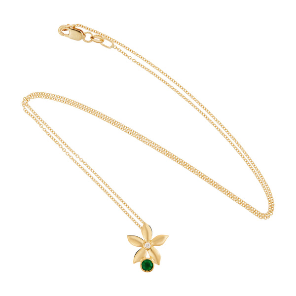 Ileana Makri Mini Emerald Bloom Necklace