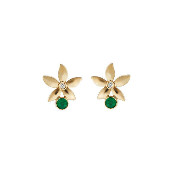 ileana makri Mini Emerald Bloom Studs Y-D