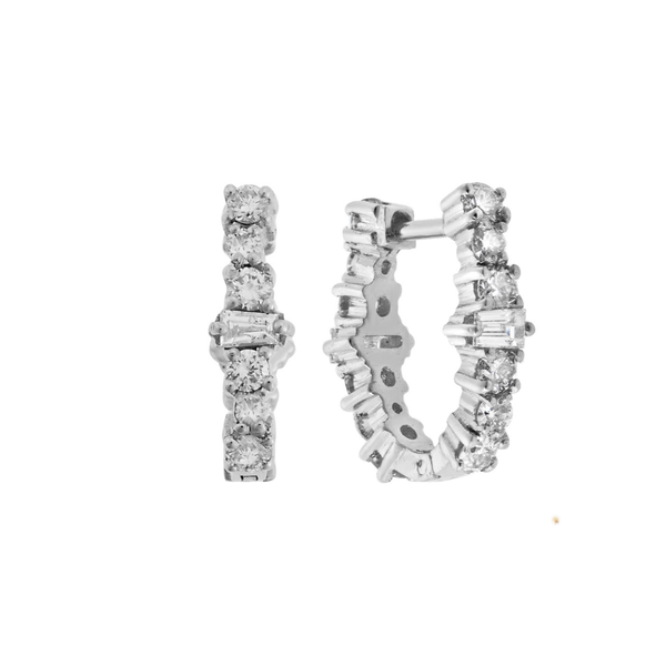 ileana makri Mini Oval Rivulet Hoops W-D