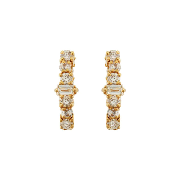 Ileana Makri Mini Oval Rivulet Hoops Y-CHD