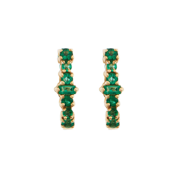 Ileana Makri Mini Oval Rivulet Hoops Y-EM