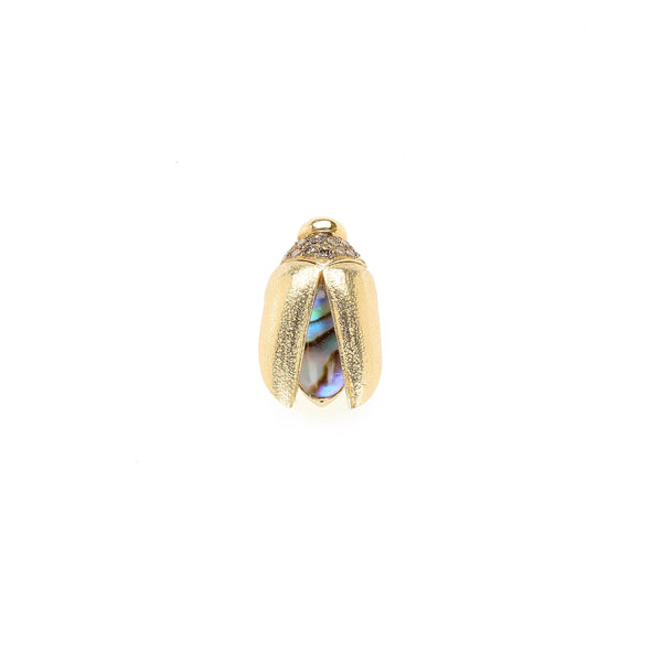 ileana makri Mini Scarab Abalone Fly Wing Stud