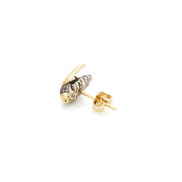 Ileana Makri Mini Scarab Gold Fly Wing Stud