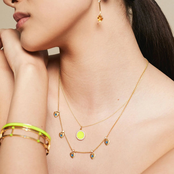 Ileana Makri Multi Love Charm Necklace