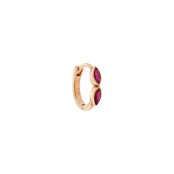 Ileana Makri Navette Ruby Mini Hoops P-RU