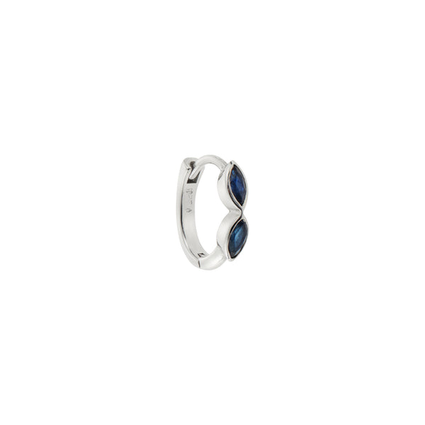 Ileana Makri Navette Sapphire Mini Hoops W-BS