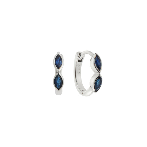 ileana makri Navette Sapphire Mini Hoops W-BS