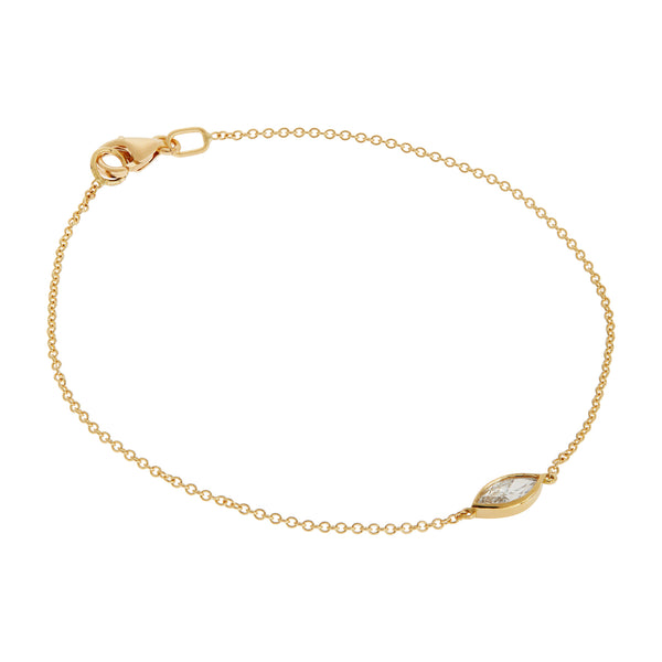 Ileana Makri Navette Single Diamond Bracelet Y-D