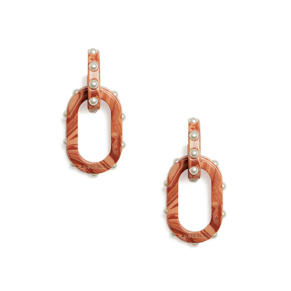 ileana makri Nefertiti Double Earrings Solid Pink
