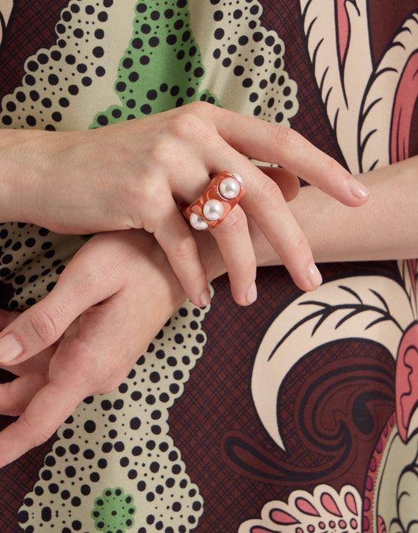 Ileana Makri Nefertiti Ring Solid Pink