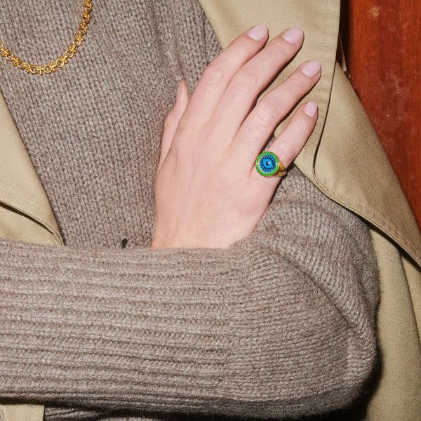 Ileana Makri Neon Green Evil Eye Chevalier