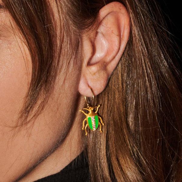 Ileana Makri Neon Leaf Beetle Hoops Yellow Blue