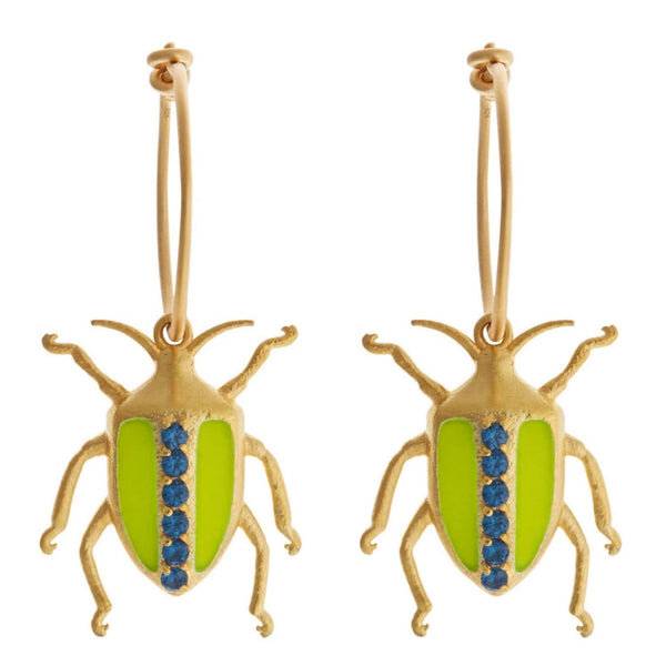 ileana makri Neon Leaf Beetle Hoops Yellow Blue