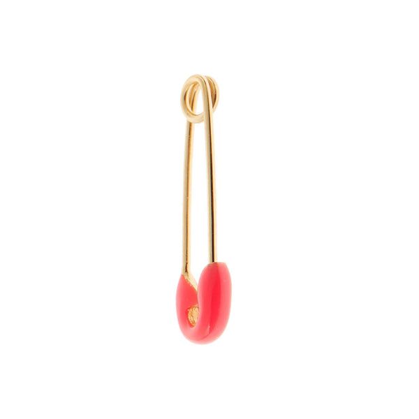 Ileana Makri Neon Pink Enamel Safety Pin Earring