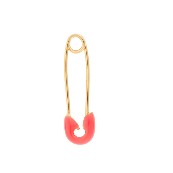 ileana makri Neon Pink Enamel Safety Pin Earring