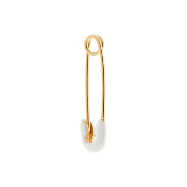 Ileana Makri Neon White Enamel Safety Pin Earring