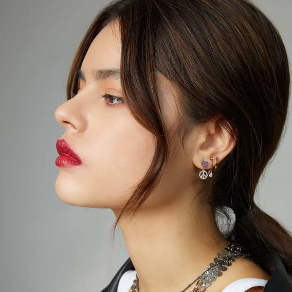 Ileana Makri Neon White Enamel Safety Pin Earring