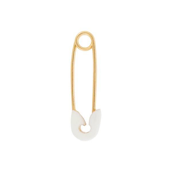 ileana makri Neon White Enamel Safety Pin Earring